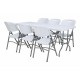 ΤΡΑΠΕΖΙ ΣΥΝΕΔΡΙΟΥ-CATERING Fylliana ΛΕΥΚΟ 153,5x70x74 ΠΤΥΣΣΟΜΕΝΟ (ΒΑΛΙΤΣΑ)