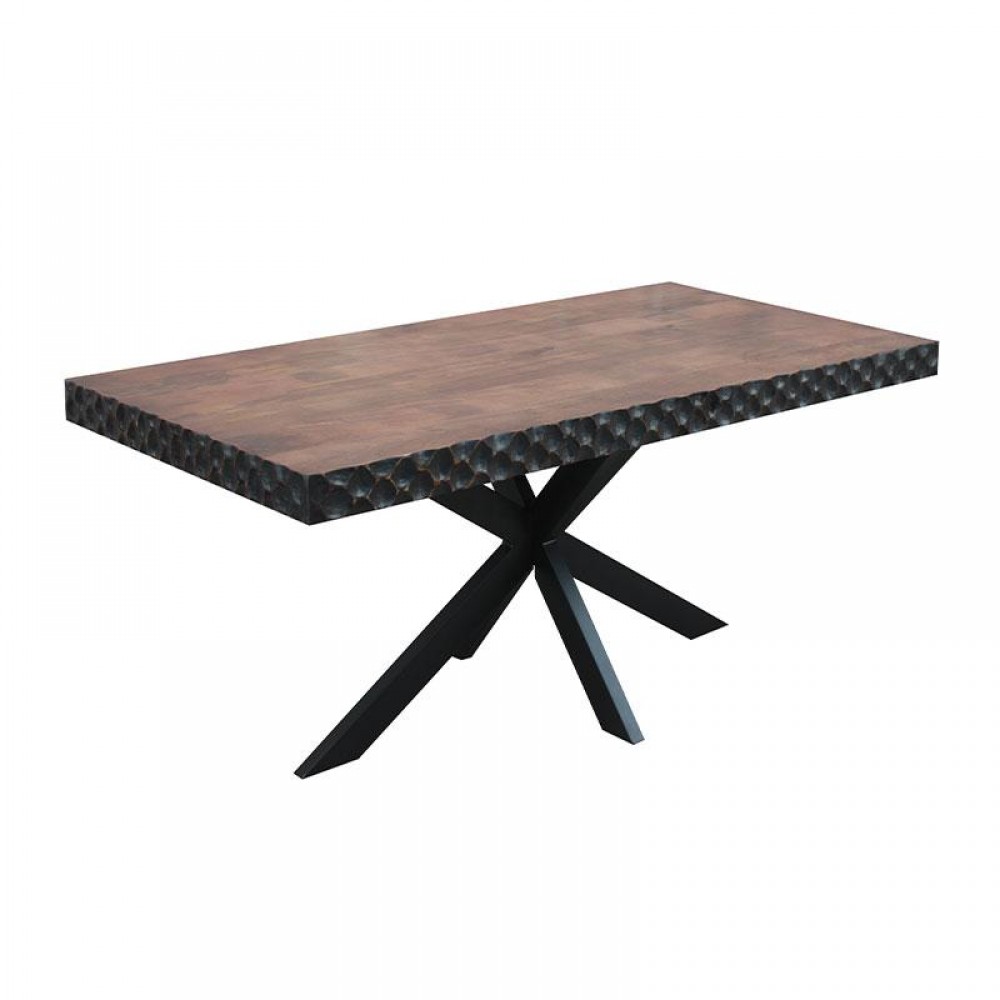 ΤΡΑΠΕΖΙ ΤΡΑΠΕΖΑΡΙΑΣ Fylliana Amrita ΚΑΦΕ ΧΡΩΜΑ 160x90x75εκ