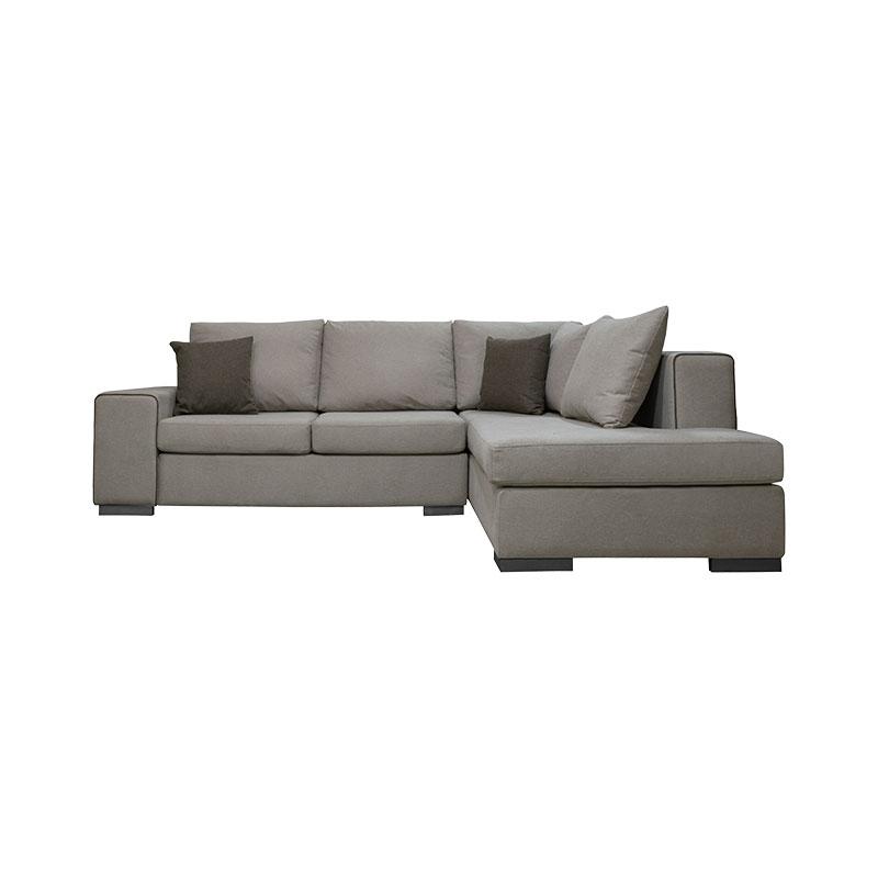 ΚΑΝΑΠΕΣ ΓΩΝΙΑ ΔΕΞΙΑ Fylliana New Toulouse MOCCA ΥΦΑΣΜΑ ΜΕ TAUPE ΜΑΞΙΛΑΡΙΑ 260x205x93εκ