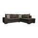 ΚΑΝΑΠΕΣ ΓΩΝΙΑ ΔΕΞΙΑ Fylliana New Toulouse TAUPE ΥΦΑΣΜΑ ΜΕ MOCCA ΜΑΞΙΛΑΡΙΑ 260x205x93εκ