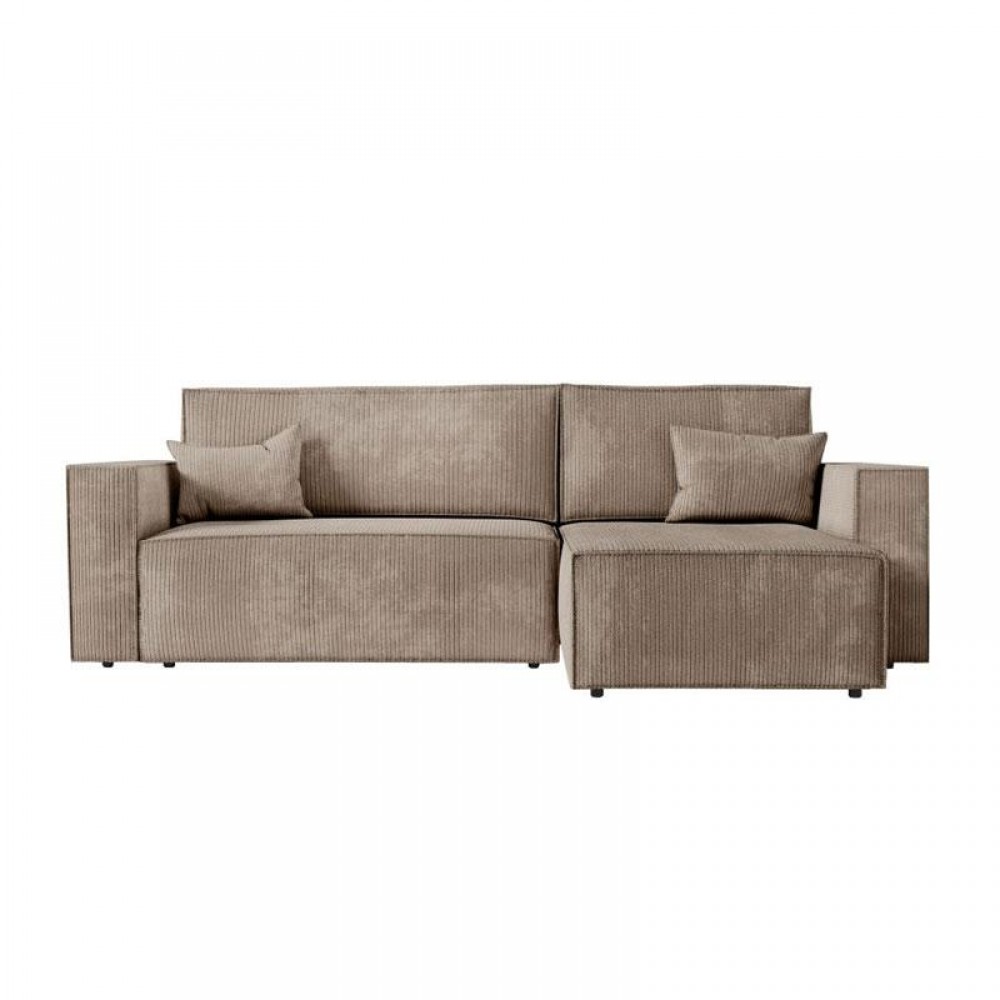 ΚΑΝΑΠΕΣ ΓΩΝΙΑ Fylliana New Isabella ΜΠΕΖ ΧΡΩΜΑ ΥΦΑΣΜΑΤΟΣ 270x160x90εκ
