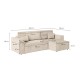 ΚΑΝΑΠΕΣ ΓΩΝΙΑ Fylliana New Isabella ΜΠΕΖ ΧΡΩΜΑ ΥΦΑΣΜΑΤΟΣ 270x160x90εκ