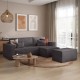 ΚΑΝΑΠΕΣ ΓΩΝΙΑ Fylliana New Isabella ΓΚΡΙ ΧΡΩΜΑ ΥΦΑΣΜΑΤΟΣ 270x160x90εκ