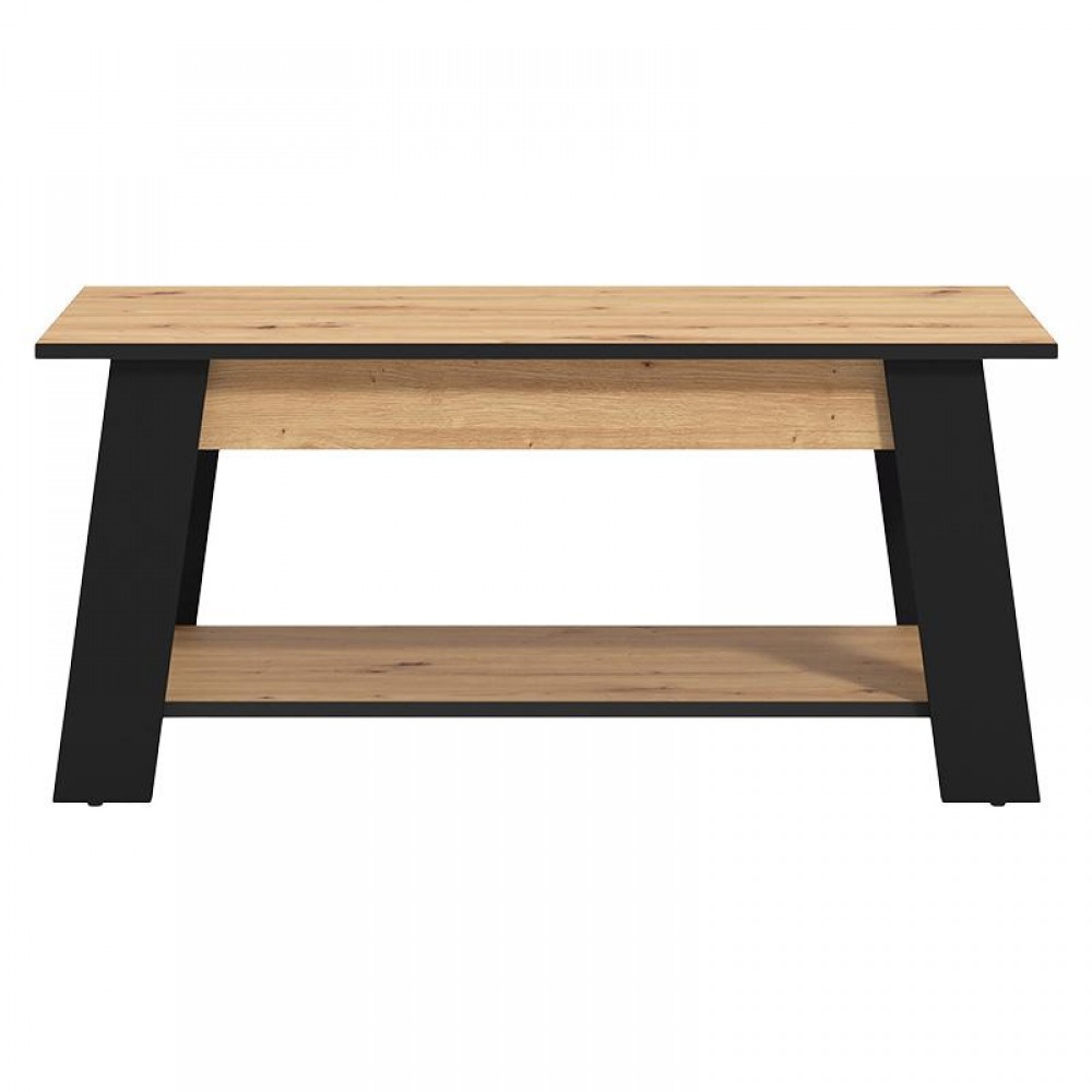 ΤΡΑΠΕΖΑΚΙ ΣΑΛΟΝΙΟΥ PIAVE ARTISAN OAK-ΜΑΥΡΟ ΜΑΤ 101x55x47εκ