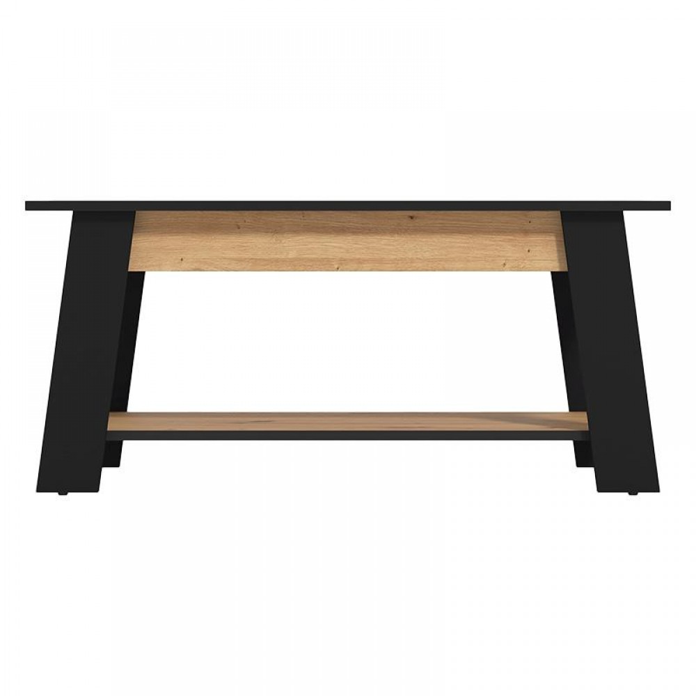 ΤΡΑΠΕΖΑΚΙ ΣΑΛΟΝΙΟΥ PIAVE ARTISAN OAK-ΜΑΥΡΟ ΜΑΤ 101x55x47εκ
