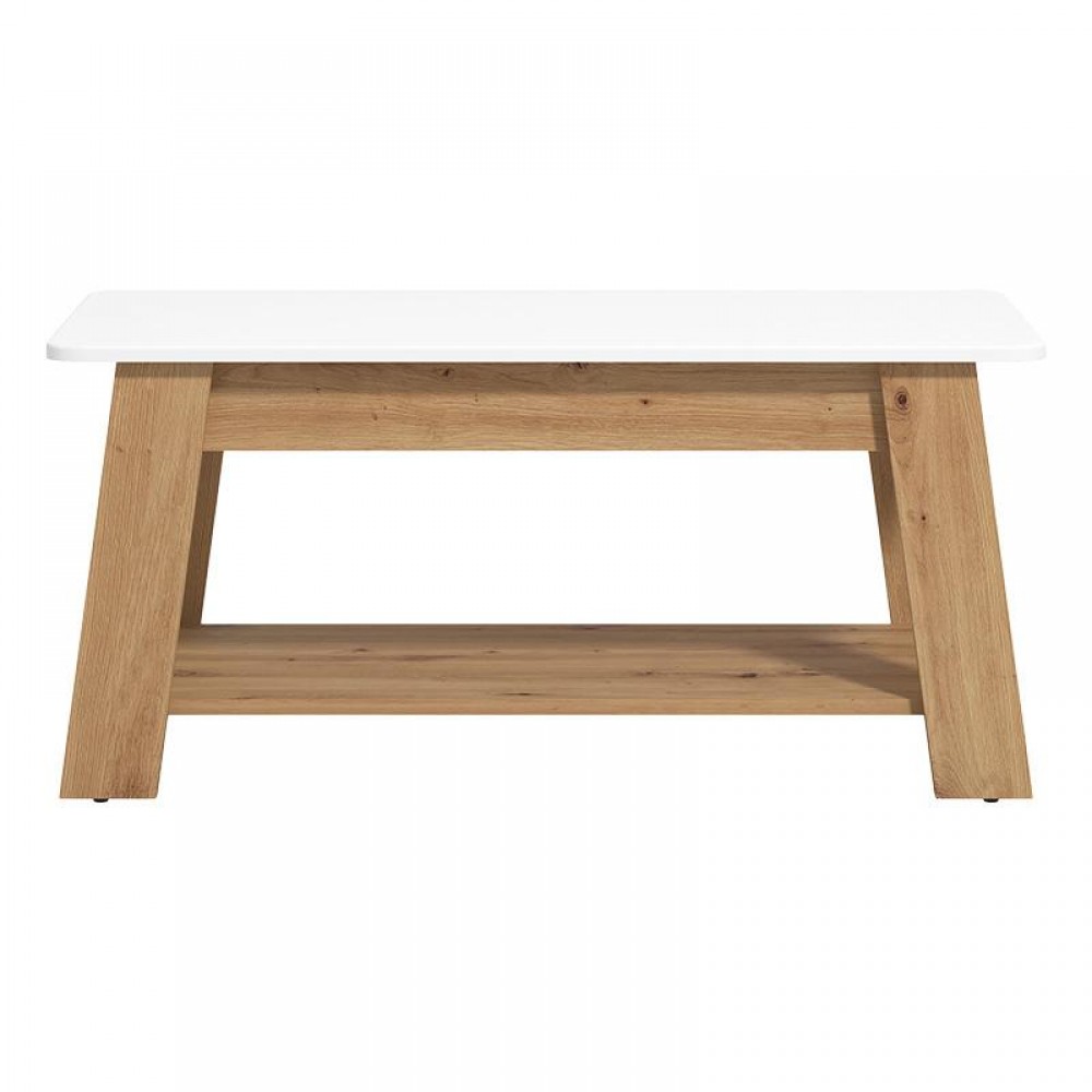 ΤΡΑΠΕΖΑΚΙ ΣΑΛΟΝΙΟΥ PIAVE ARTISAN OAK-ΛΕΥΚΟ HIGH GLOSS 101x55x47εκ