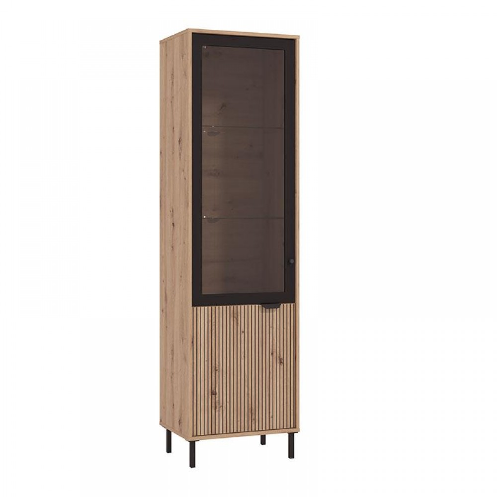 ΒΙΤΡΙΝΑ MAYENNE 1K VS1 ARTISAN OAK-ΜΑΥΡΟ MAT 55x40x195εκ