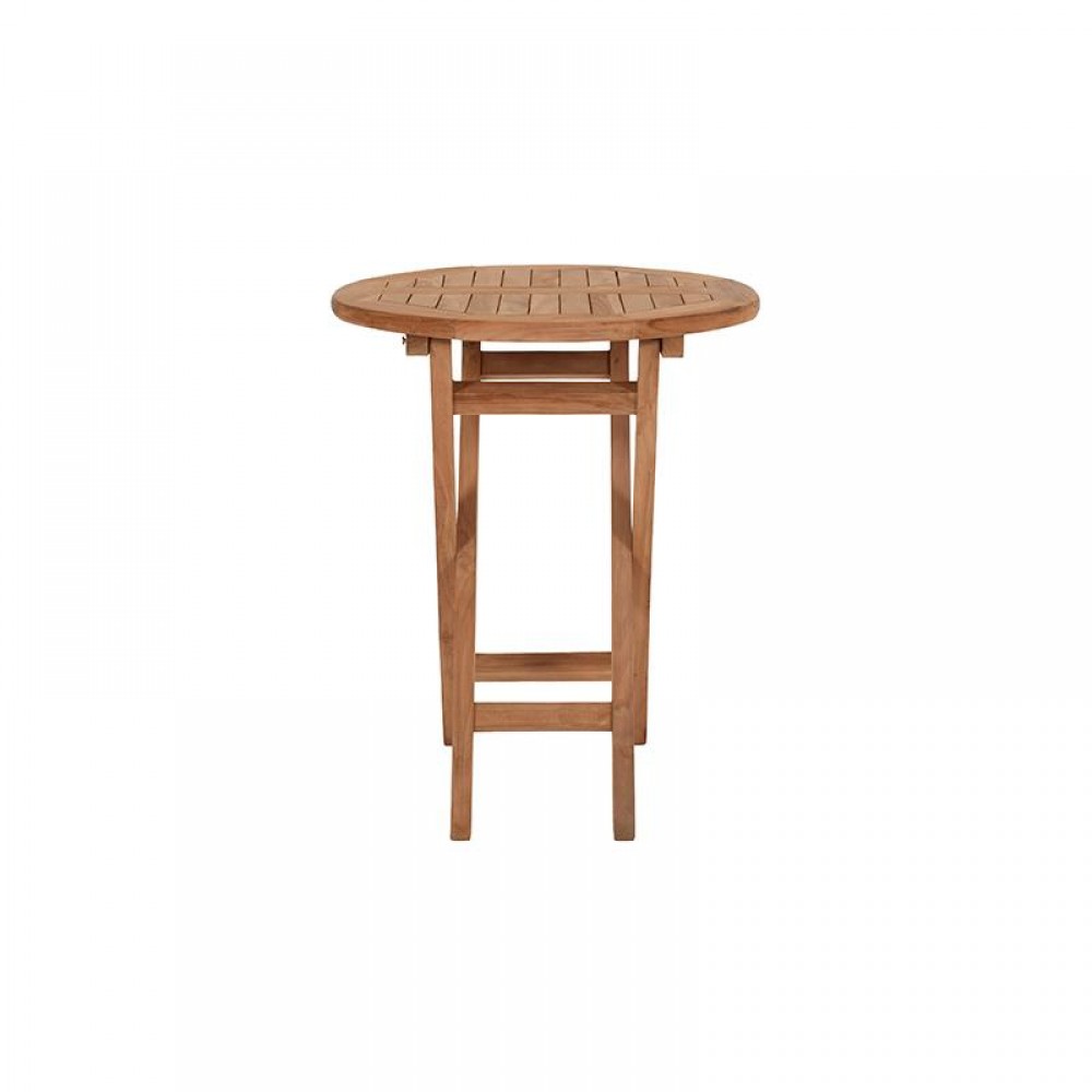 ΣΤΡΟΓΓΥΛΟ ΤΡΑΠΕΖΙ ΚΗΠΟΥ Fylliana Winston ΜΑΣΙΦ ΞΥΛΟ ΤΕΑΚ ΦΥΣΙΚΟ ΧΡΩΜΑ 60x75εκ