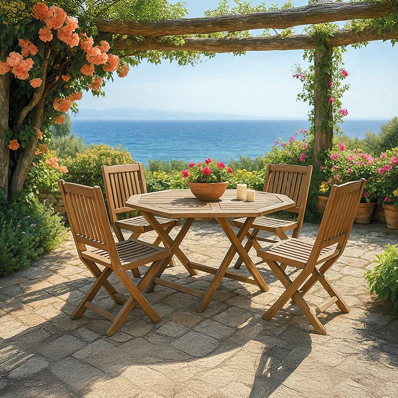 ΑΝΑΔΙΠΛΟΥΜΕΝΟ ΟΧΤΑΓΩΝΟ ΤΡΑΠΕΖΙ ΚΗΠΟΥ Fylliana Bali ΜΑΣΙΦ ΞΥΛΟ ΤΕΑΚ ΦΥΣΙΚΟ ΧΡΩΜΑ 120x75εκ