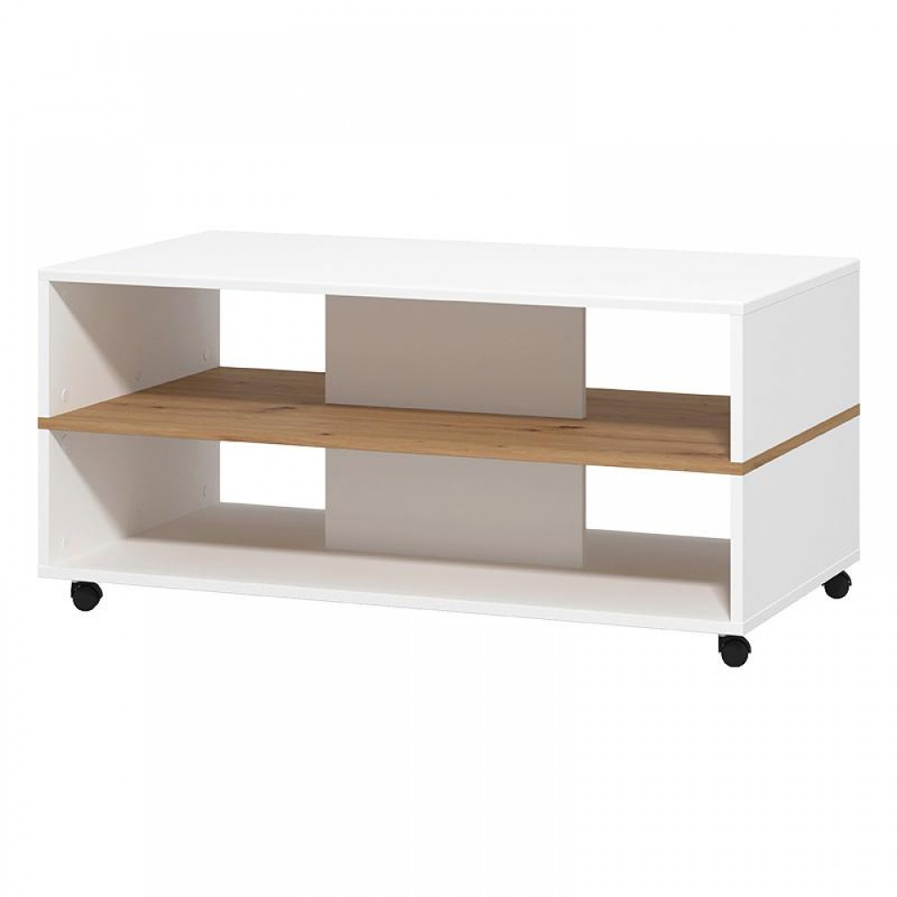 ΤΡΑΠΕΖΑΚΙ ΣΑΛΟΝΙΟΥ SAVIO ΛΕΥΚΟ-ARTISAN-ΛΕΥΚΟ HIGH GLOSS 101x55x48εκ
