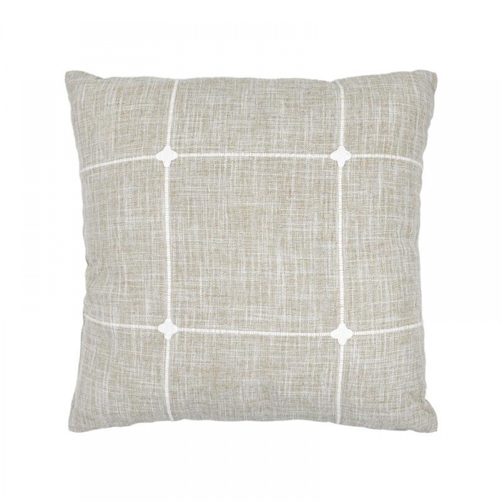 ΔΙΑΚΟΣΜΗΤΙΚΟ ΜΑΞΙΛΑΡΙ Fylliana ΜΠΕΖ-ΛΕΥΚΟ 45x45εκ