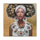 ΠΙΝΑΚΑΣ ΣΕ ΚΑΜΒΑ Fylliana FL4961 WOMAN FACE ΚΑΦΕ-ΧΡΥΣΟ-ΛΕΥΚΟ 100x100xεκ