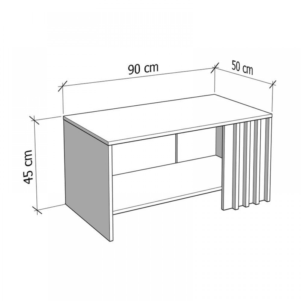 ΤΡΑΠΕΖΑΚΙ ΣΑΛΟΝΙΟΥ LAVAL ARTISAN ΟΑΚ/ΜΑΥΡΟ 90x50x46εκ