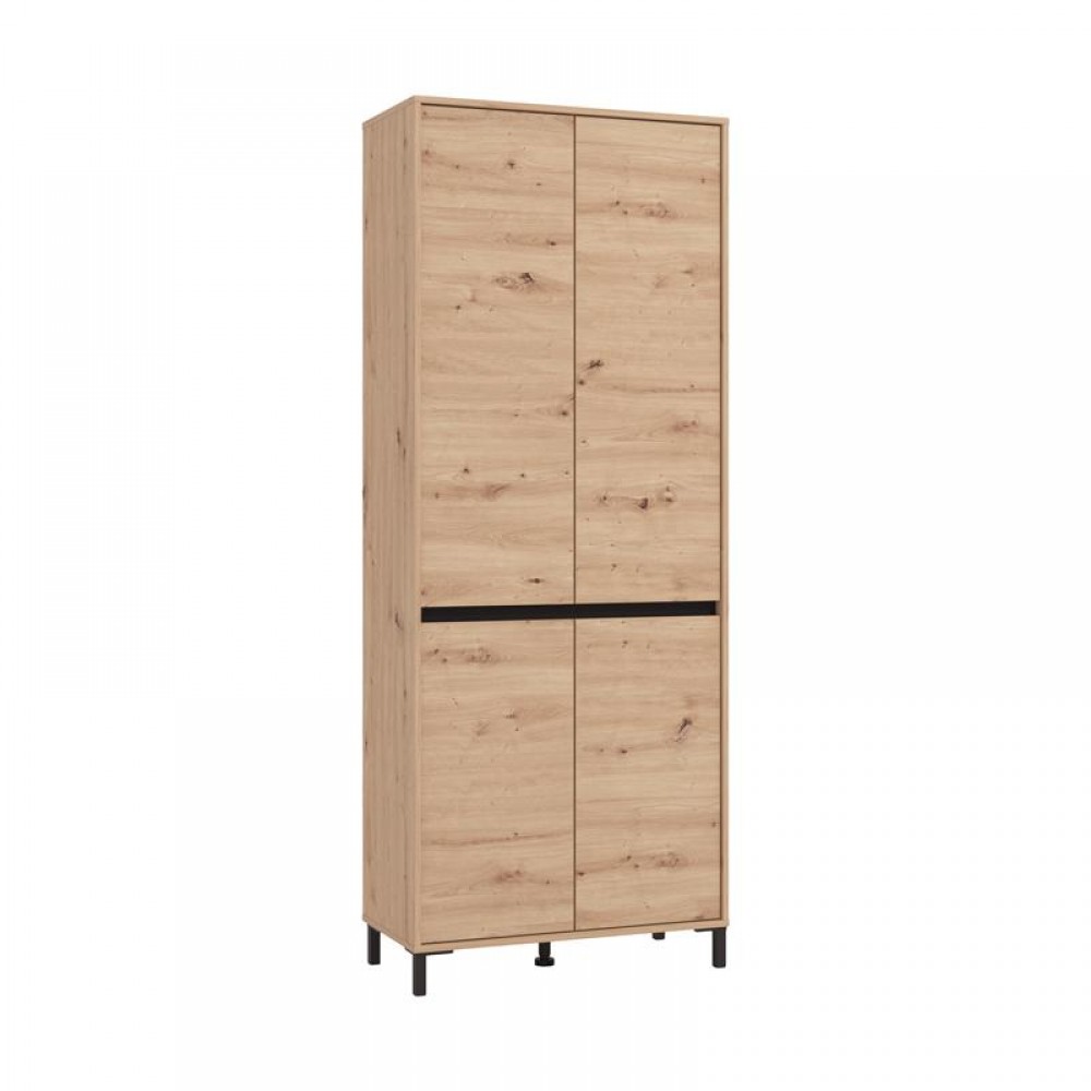 ΠΑΠΟΥΤΣΟΘΗΚΗ FLANNAN 2K4V ARTISAN OAK/ΜΑΥΡΟ MATT ΧΡΩΜΑ 80x40x205εκ