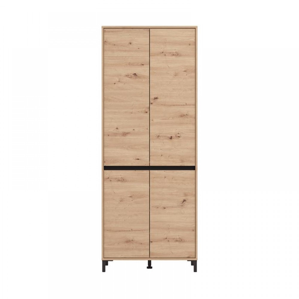 ΠΑΠΟΥΤΣΟΘΗΚΗ FLANNAN 2K4V ARTISAN OAK/ΜΑΥΡΟ MATT ΧΡΩΜΑ 80x40x205εκ