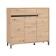 ΠΑΠΟΥΤΣΟΘΗΚΗ FLANNAN 3K1F3V ARTISAN OAK/ΜΑΥΡΟ MATT ΧΡΩΜΑ 120x40x110εκ