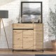 ΠΑΠΟΥΤΣΟΘΗΚΗ FLANNAN 3K1F3V ARTISAN OAK/ΜΑΥΡΟ MATT ΧΡΩΜΑ 120x40x110εκ