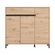ΠΑΠΟΥΤΣΟΘΗΚΗ FLANNAN 3K1F3V ARTISAN OAK/ΜΑΥΡΟ MATT ΧΡΩΜΑ 120x40x110εκ