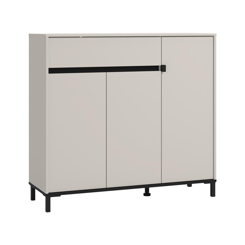 ΠΑΠΟΥΤΣΟΘΗΚΗ FLANNAN 3K1F3V CASHMERE/ΜΑΥΡΟ MATT ΧΡΩΜΑ 120x40x110εκ