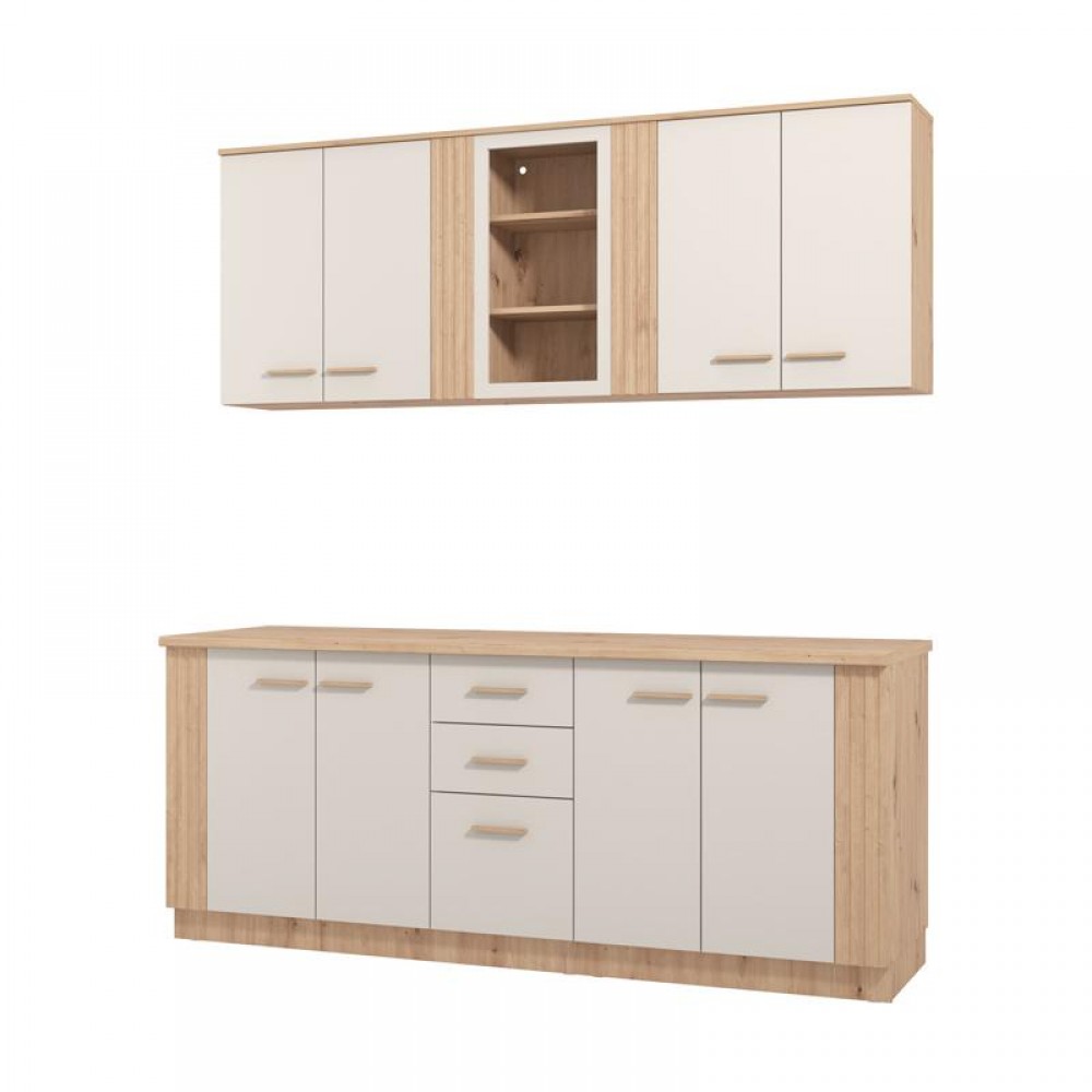ΣΥΝΘΕΣΗ ΚΟΥΖΙΝΑΣ BELFORT 200 ARTISAN OAK/CASHMERE 200x51x200εκ