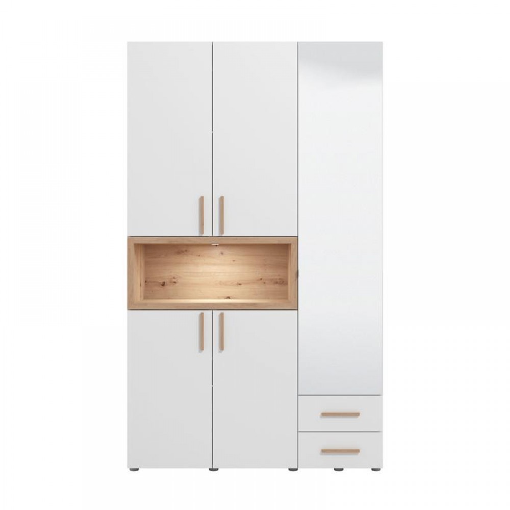 ΝΤΟΥΛΑΠΑ DONALD 3K2F1O h227 ΛΕΥΚΟ/ARTISAN OAK ΧΡΩΜΑ 135x57x227εκ