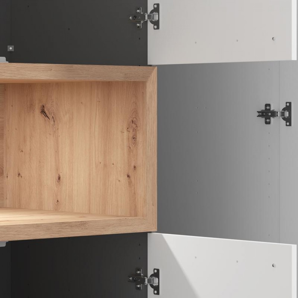 ΝΤΟΥΛΑΠΑ DONALD 3K2F1O h227 ΛΕΥΚΟ/ARTISAN OAK ΧΡΩΜΑ 135x57x227εκ