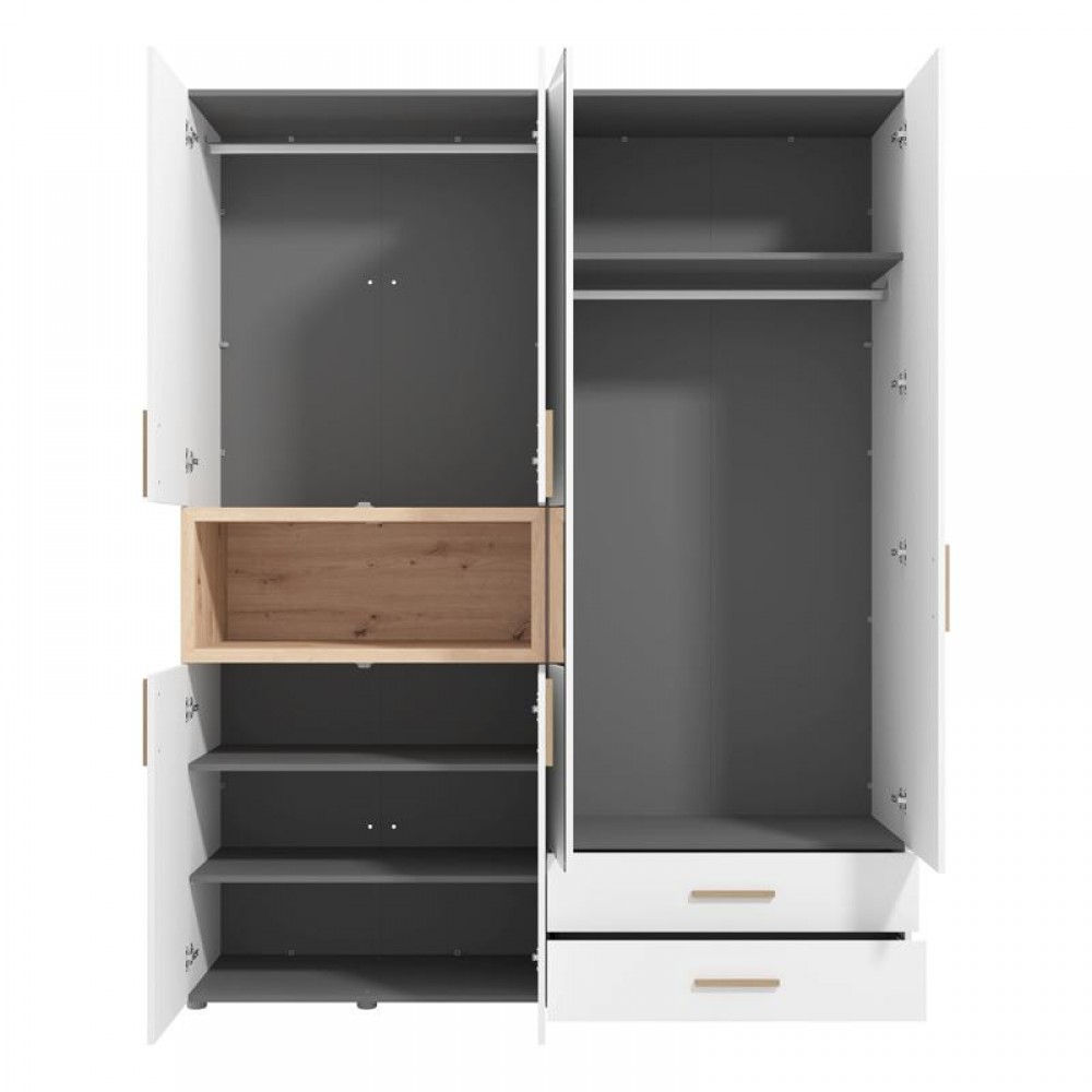 ΝΤΟΥΛΑΠΑ DONALD 4K2F1O h227 ΛΕΥΚΟ/ARTISAN OAK ΧΡΩΜΑ 179x57x227εκ