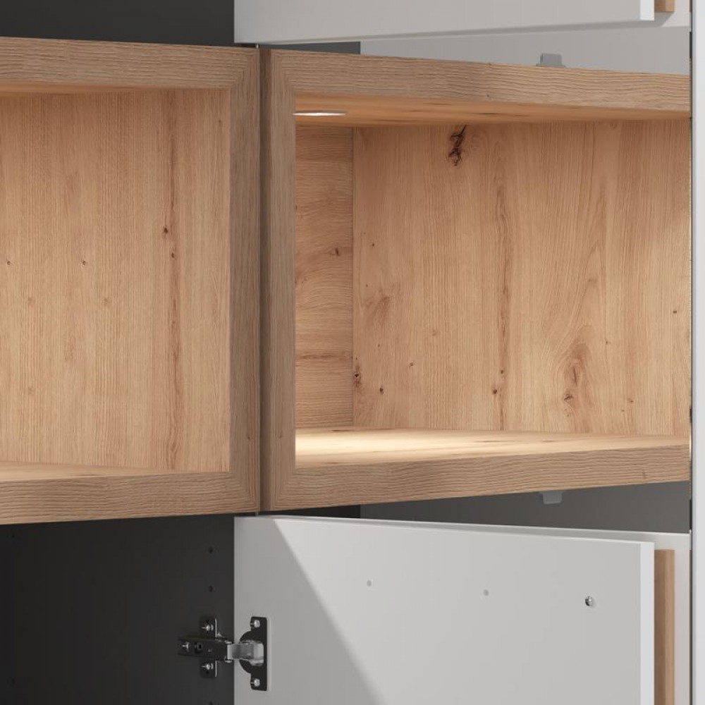 ΝΤΟΥΛΑΠΑ DONALD 4K2F1O h227 ΛΕΥΚΟ/ARTISAN OAK ΧΡΩΜΑ 179x57x227εκ
