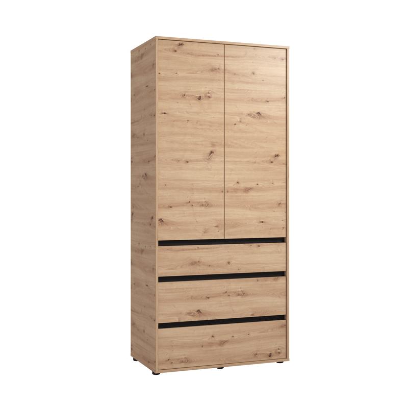 ΝΤΟΥΛΑΠΑ CORBETT 2K3F h211 ARTISAN OAK/ΜΑΥΡΟ ΜΑΤ ΧΡΩΜΑ 93x55x211εκ