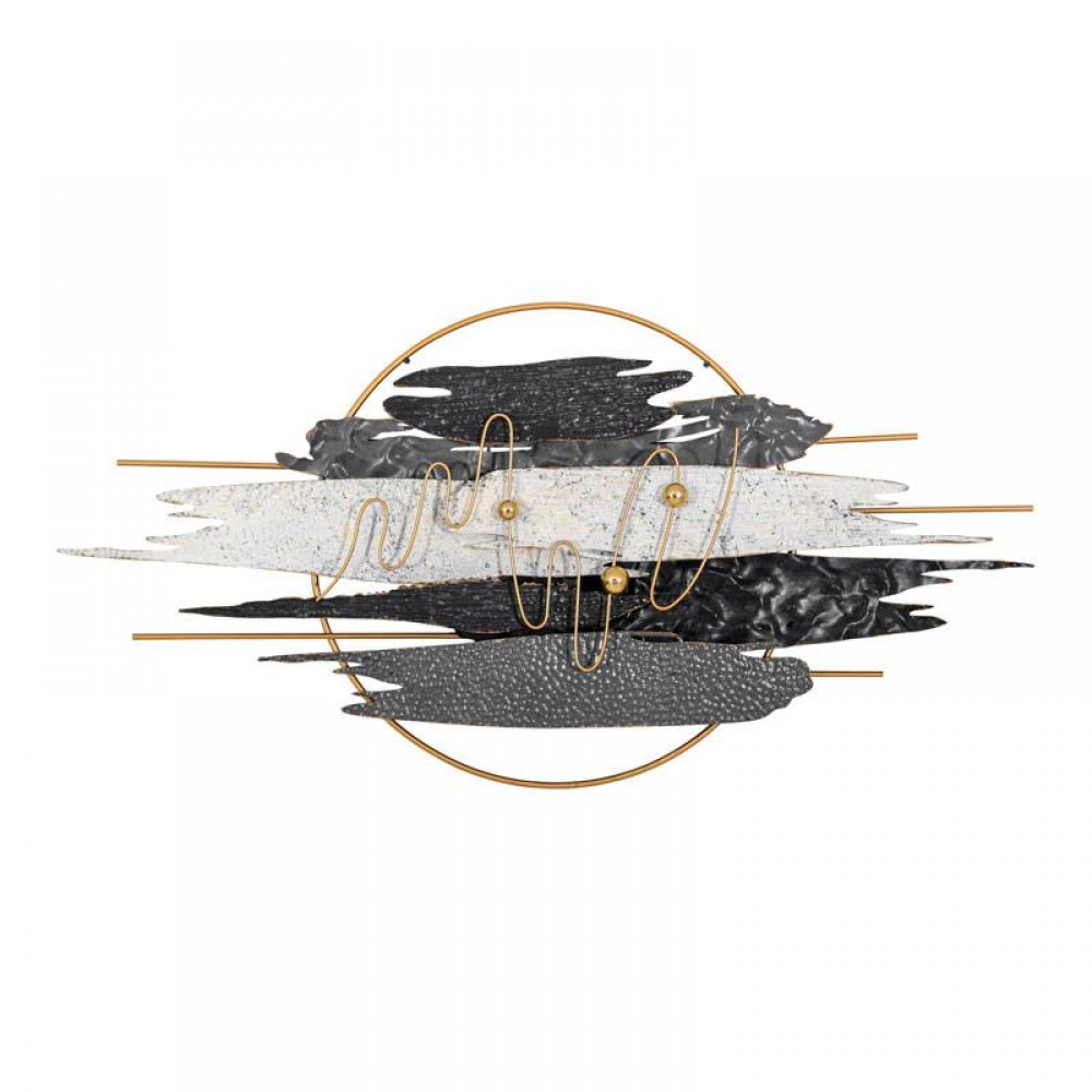 ΜΕΤΑΛΛΙΚΟ ΔΙΑΚΟΣΜΗΤΙΚΟ ΤΟΙΧΟΥ Fylliana FL0785 ΓΚΡΙ-ΛΕΥΚΟ-ΧΡΥΣΟ ΧΡΩΜΑ 118x7x60εκ