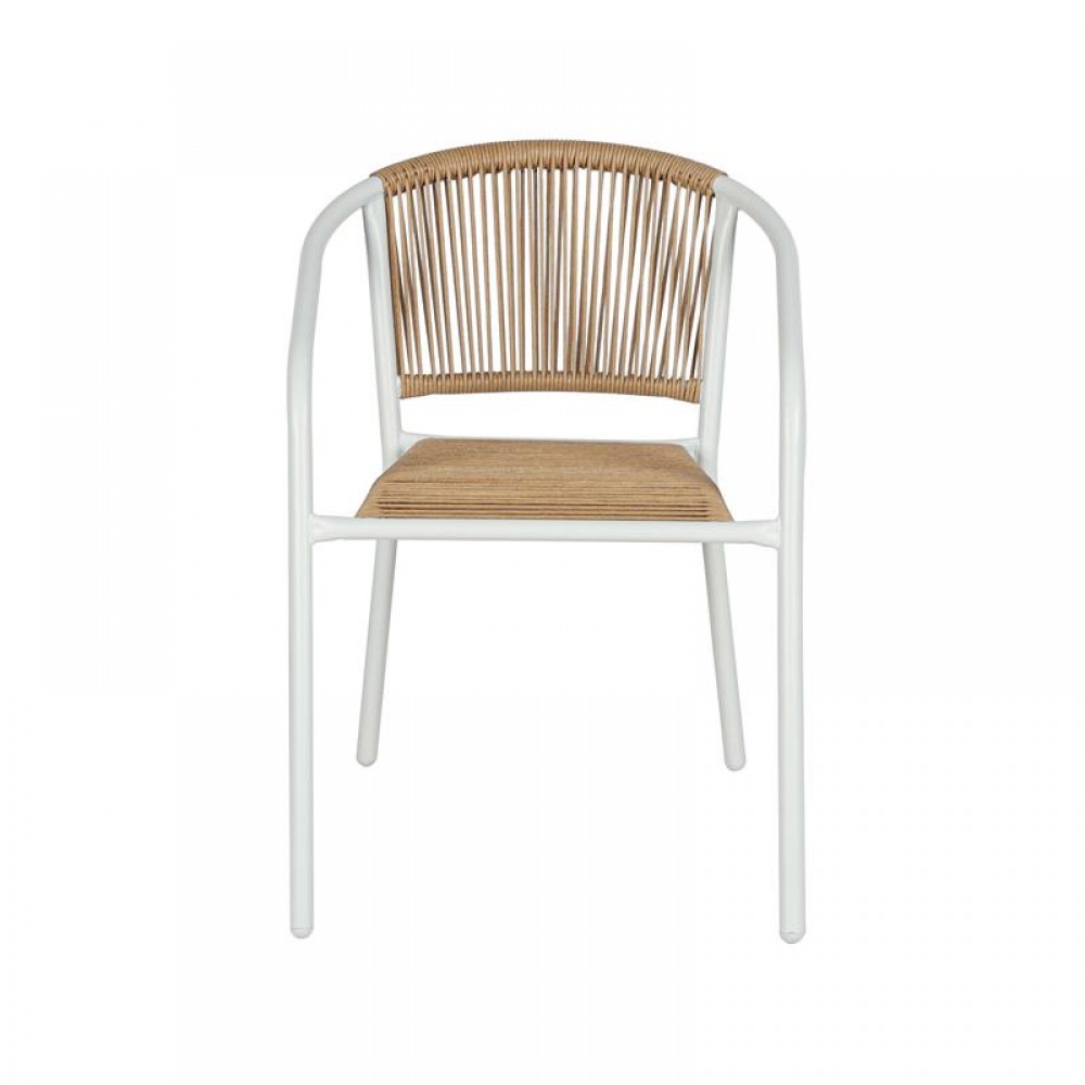 ΠΟΛΥΘΡΟΝΑ ΚΗΠΟΥ Fyllianna FL11465 ΑΠΟ ΣΥΝΘΕΤΙΚΟ RATTAN MΕ ΜΕΤΑΛΛΙΚΟ ΣΚΕΛΕΤΟ ΛΕΥΚΟ ΧΡΩΜΑ 54x63x74εκ