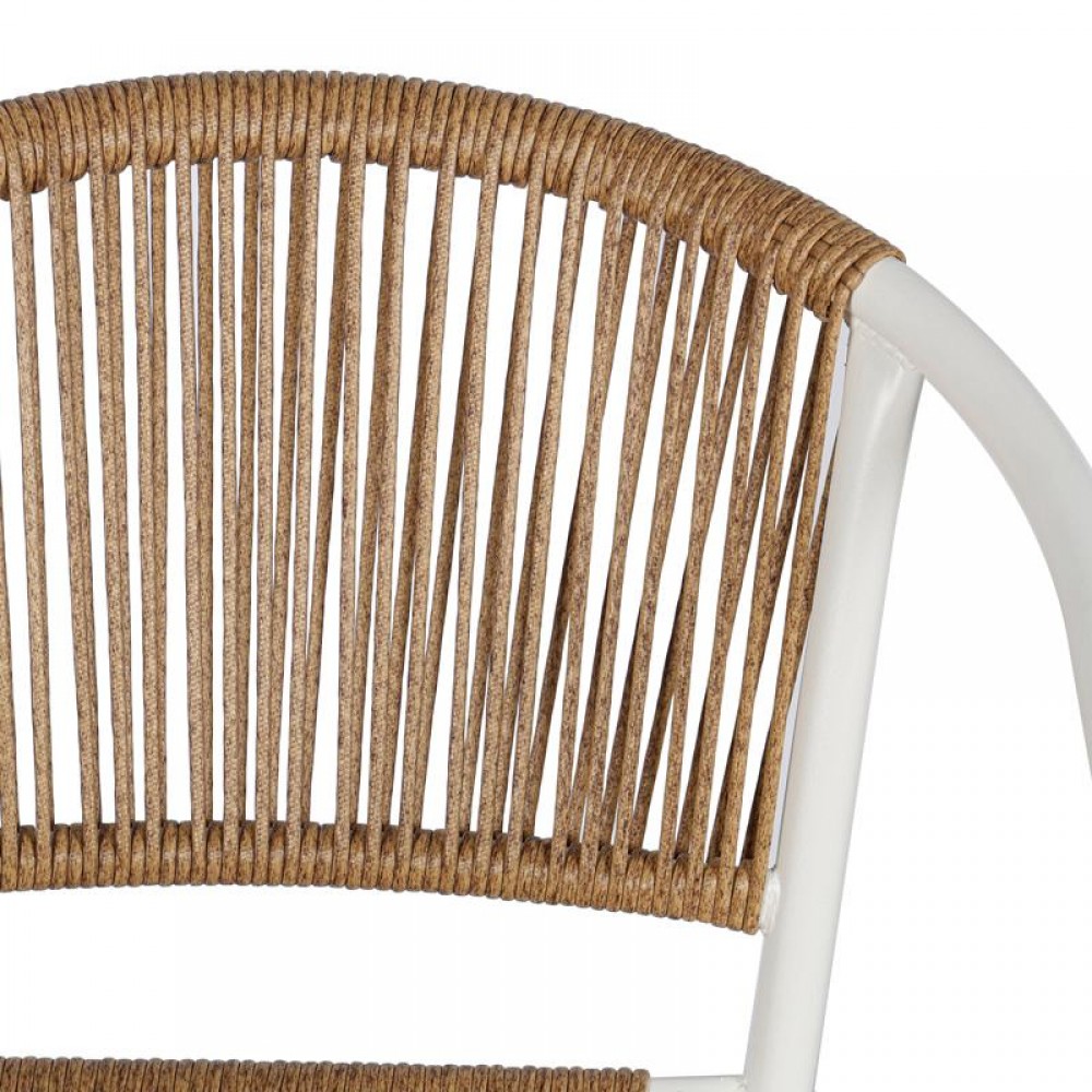 ΠΟΛΥΘΡΟΝΑ ΚΗΠΟΥ Fyllianna FL11465 ΑΠΟ ΣΥΝΘΕΤΙΚΟ RATTAN MΕ ΜΕΤΑΛΛΙΚΟ ΣΚΕΛΕΤΟ ΛΕΥΚΟ ΧΡΩΜΑ 54x63x74εκ