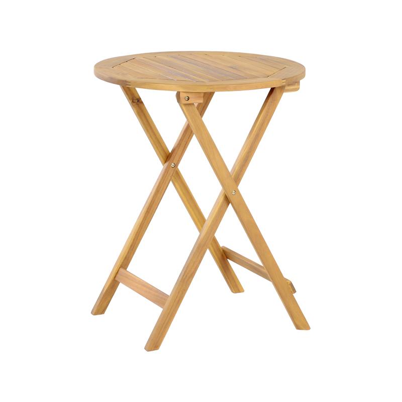 ΑΝΑΔΙΠΛΟΥΜΕΝΟ ΣΤΡΟΓΓΥΛΟ ΤΡΑΠΕΖΙ ΚΗΠΟΥ ΞΥΛΟ ΑΚΑΚΙΑΣ Fylliana MGS-370919-T ΦΥΣΙΚΟ ΧΡΩΜΑ 60x60x75εκ