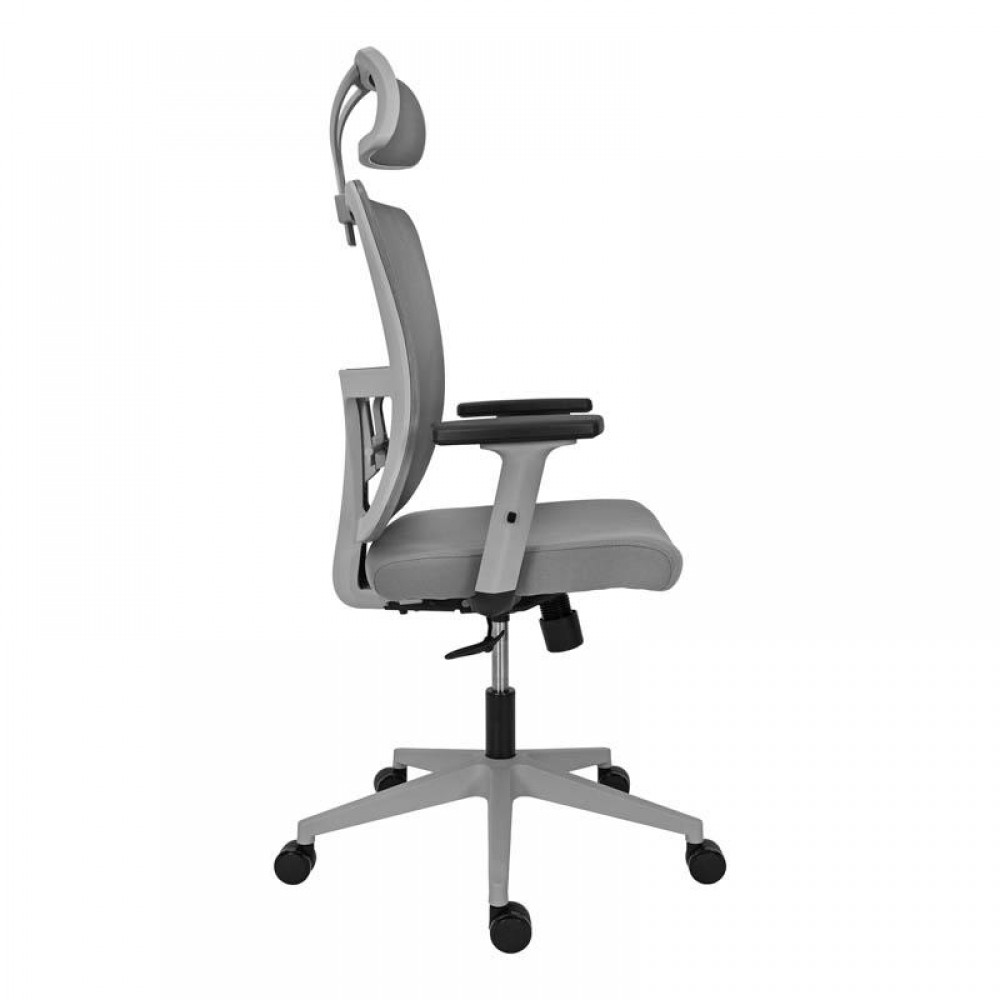 ΚΑΡΕΚΛΑ ΓΡΑΦΕΙΟΥ Fylliana FL9088 ΓΚΡΙ ΠΛΑΤΗ-ΓΚΡΙ ΚΑΘΙΣΜΑ 60x60x119-129εκ