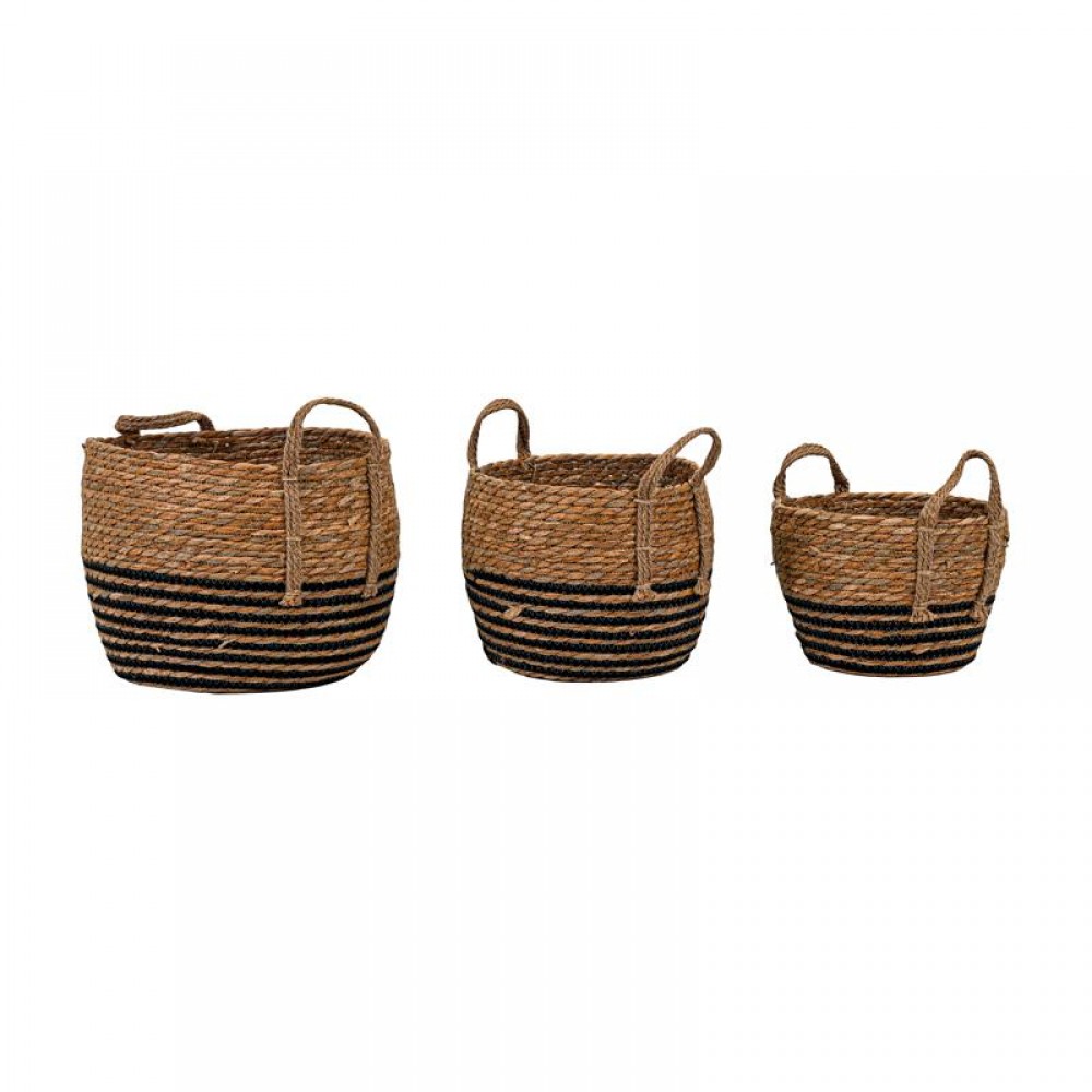 ΣΕΤ 3 ΨΑΘΙΝΑ ΚΑΛΑΘΙΑ Fylliana ΦΥΣΙΚΟ ΧΡΩΜΑ 31x25εκ,27x22εκ,24x18εκ