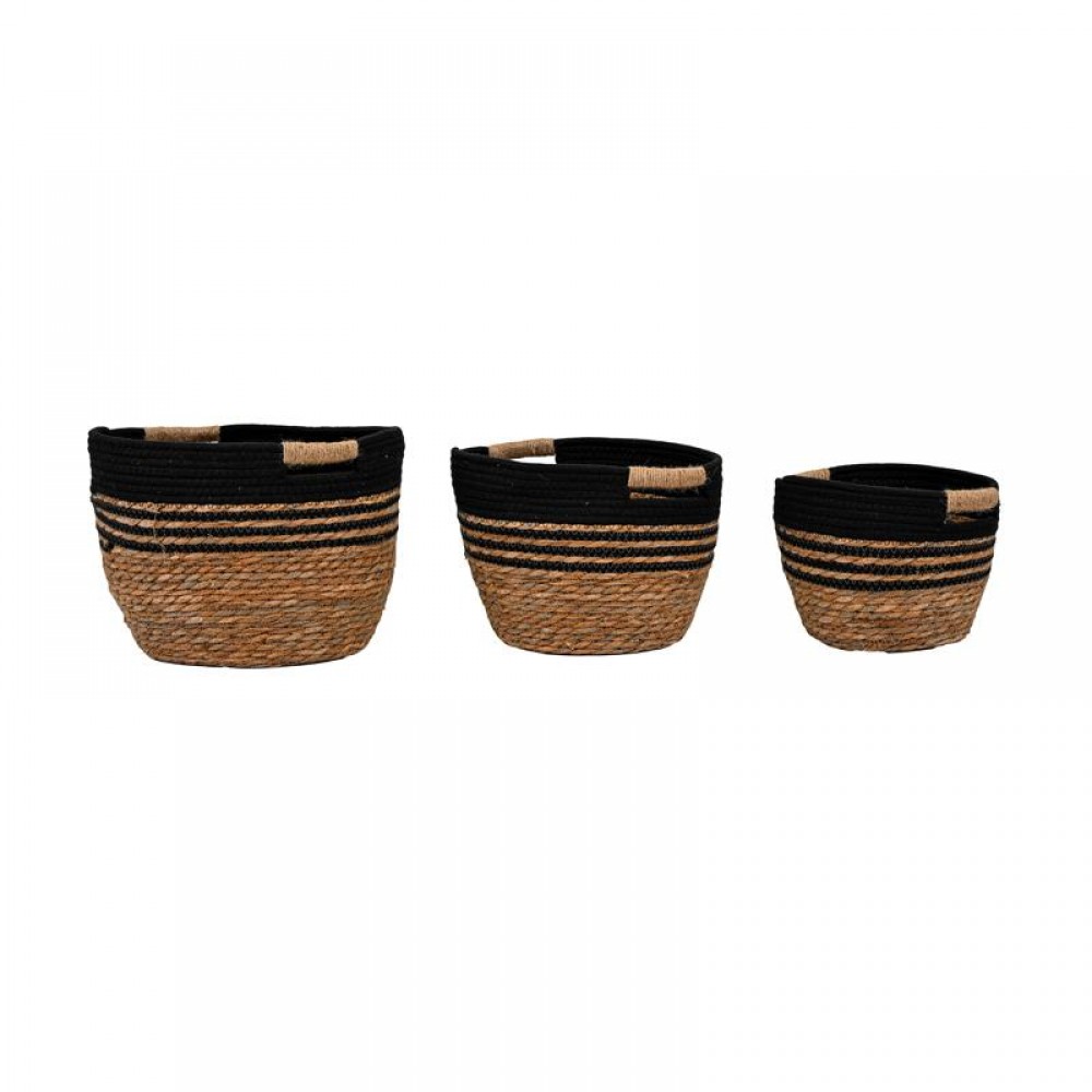 ΣΕΤ 3 ΨΑΘΙΝΑ ΚΑΛΑΘΙΑ Fylliana ΦΥΣΙΚΟ-ΜΑΥΡΟ ΧΡΩΜΑ 31x25εκ,26x22εκ,23x19εκ
