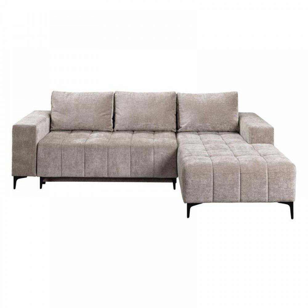 ΓΩΝΙΑΚΟΣ ΚΑΝΑΠΕΣ ΚΡΕΒΑΤΙ BOGOTA ΔΕΞΙΑ ΓΩΝΙΑ ΜΠΕΖ ΧΡΩΜΑ 245x184x80εκ