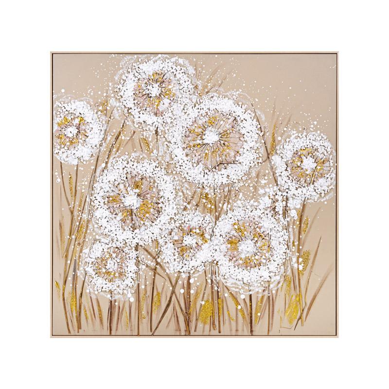 ΠΙΝΑΚΑΣ ΣΕ ΚΑΜΒΑ Fylliana FL25078 ΛΕΥΚΟ-ΧΡΥΣΟ-ΜΠΕΖ 102x102εκ