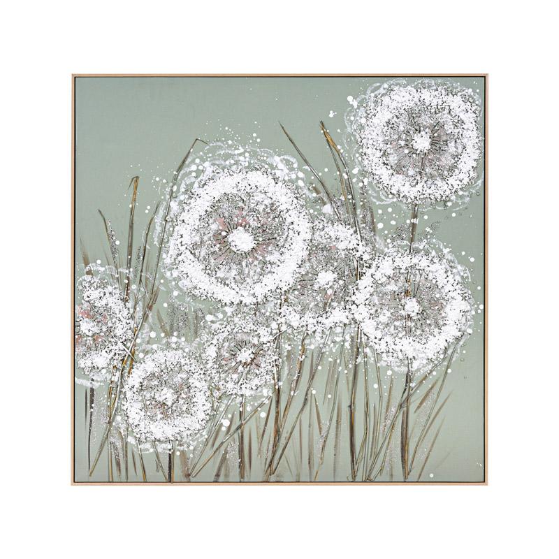 ΠΙΝΑΚΑΣ ΣΕ ΚΑΜΒΑ Fylliana FL25078 ΛΕΥΚΟ-ΧΡΥΣΟ-ΠΡΑΣΙΝΟ 102x102εκ