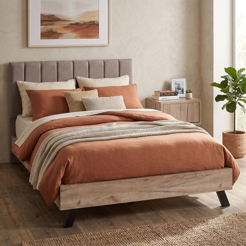 ΔΙΠΛΟ ΚΡΕΒΑΤΙ Fylliana Oslo ΜΠΕΖ ΧΡΩΜΑ 173x214x118εκ (160x200)