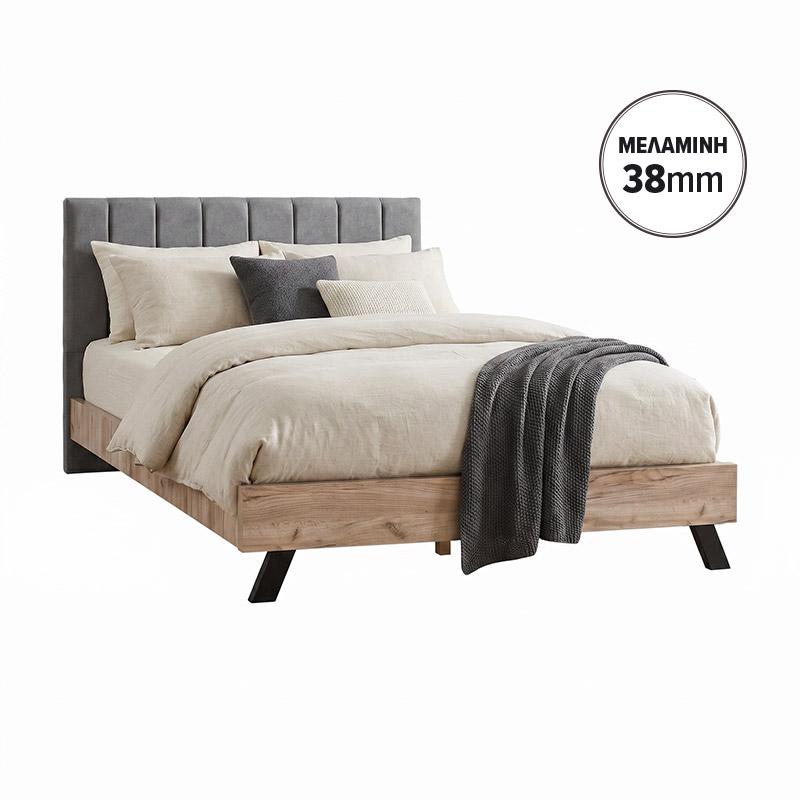 ΔΙΠΛΟ ΚΡΕΒΑΤΙ Fylliana Oslo ΑΝΘΡΑΚΙ ΧΡΩΜΑ 173x214x118εκ (160x200)