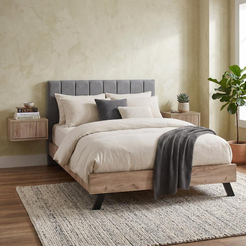 ΔΙΠΛΟ ΚΡΕΒΑΤΙ Fylliana Oslo ΑΝΘΡΑΚΙ ΧΡΩΜΑ 173x214x118εκ (160x200)