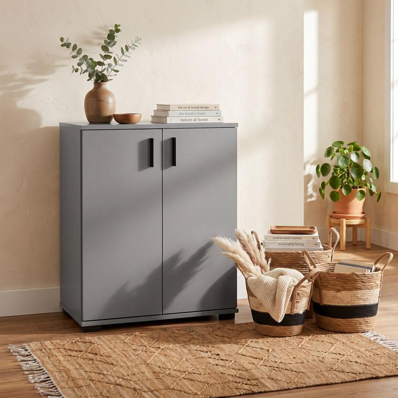 ΠΑΠΟΥΤΣΟΘΗΚΗ Fylliana Shoerack ΓΚΡΙ ΧΡΩΜΑ 69x34x85εκ