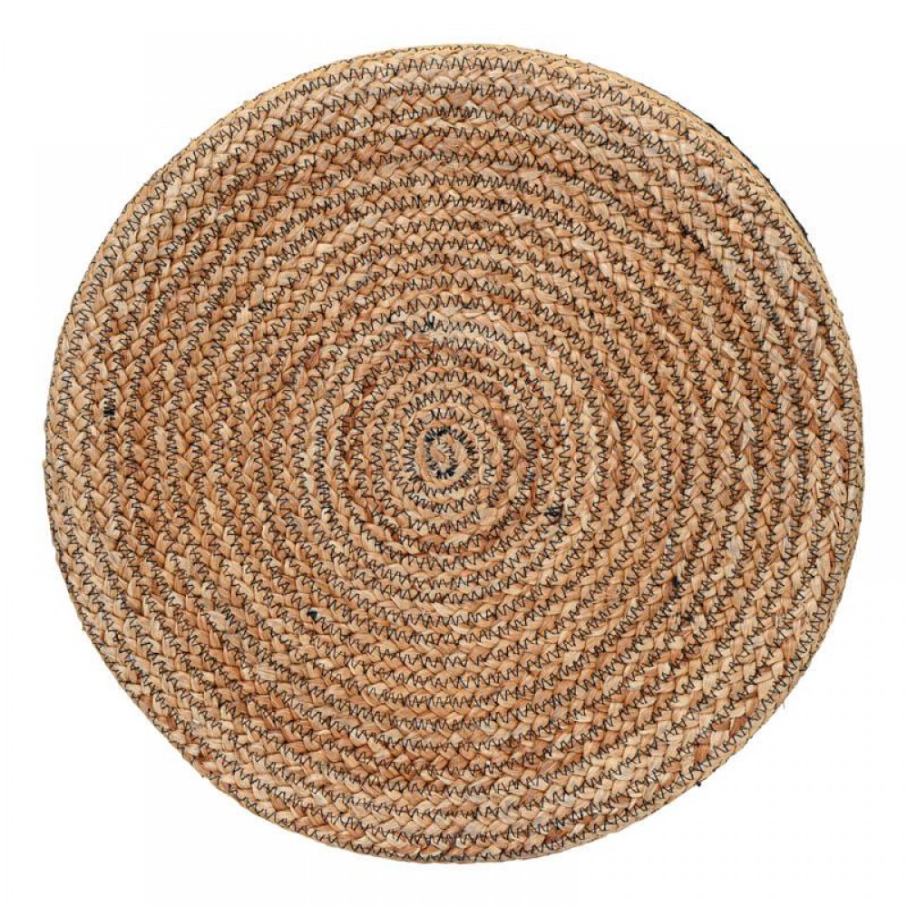 ΣΤΡΟΓΓΥΛΟ ΠΟΥΦ Fylliana Jute ΜΑΥΡΟ-ΚΑΦΕ ΧΡΩΜΑ 45x35εκ