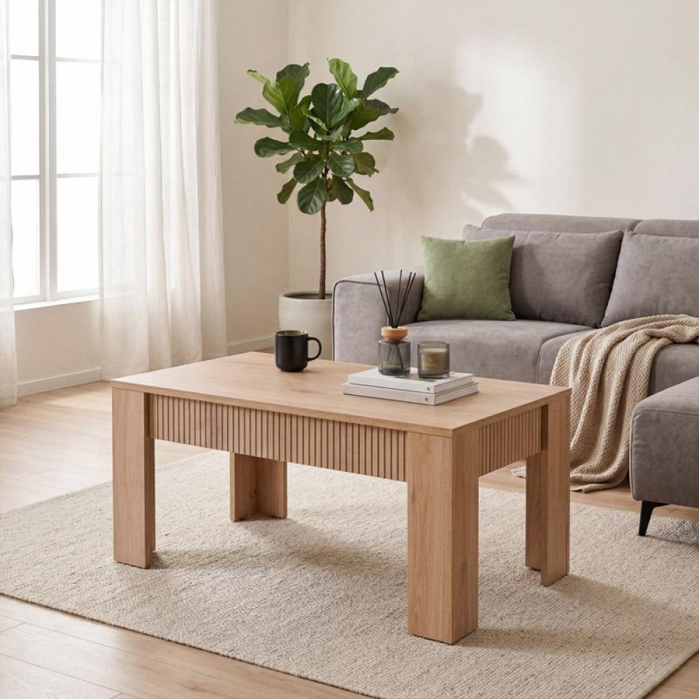 ΤΡΑΠΕΖΙ ΣΑΛΟΝΙΟΥ Fylliana Alicante NATURAL CANELLA OAK ΧΡΩΜΑ 100x50x47εκ