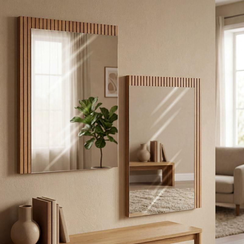 ΣΕΤ 2 ΚΑΘΡΕΦΤΕΣ ΤΟΙΧΟΥ Fylliana Alicante NATURAL CANELLA STRADA ΧΡΩΜΑ 47x1,8x68εκ