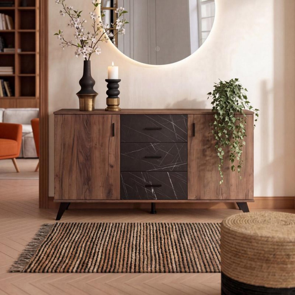 ΜΠΟΥΦΕΣ Fylliana Miami TOBACCO ΜΕ BLACK MARBLE ΧΡΩΜΑ 160x40x84εκ