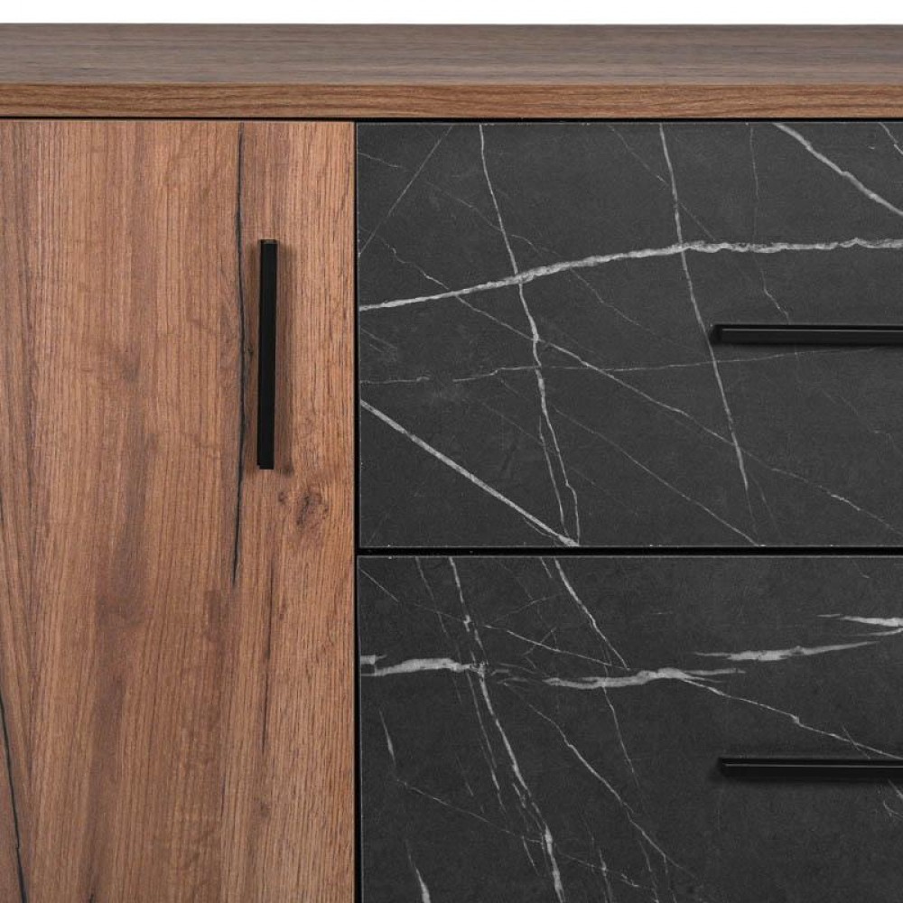 ΚΟΜΟΤΑ Fylliana Miami TOBACCO ΜΕ BLACK MARBLE ΧΡΩΜΑ 106x40x84εκ