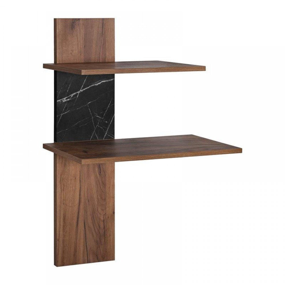 ΡΑΦΙ ΤΟΙΧΟΥ 2 ΘΕΣΕΩΝ Fylliana Miami TOBACCO ΜΕ BLACK MARBLE ΧΡΩΜΑ 80x26x100εκ