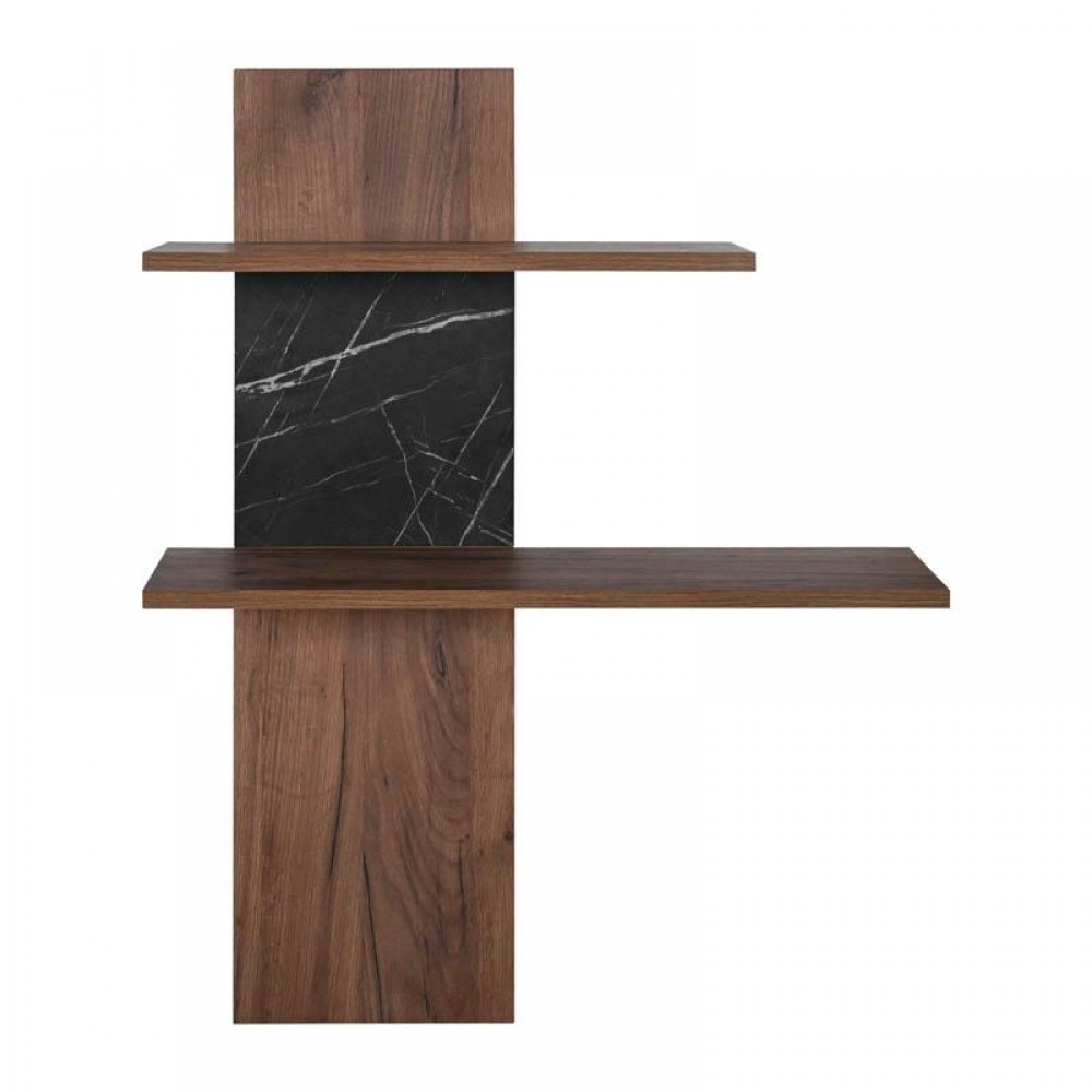 ΡΑΦΙ ΤΟΙΧΟΥ 2 ΘΕΣΕΩΝ Fylliana Miami TOBACCO ΜΕ BLACK MARBLE ΧΡΩΜΑ 80x26x100εκ